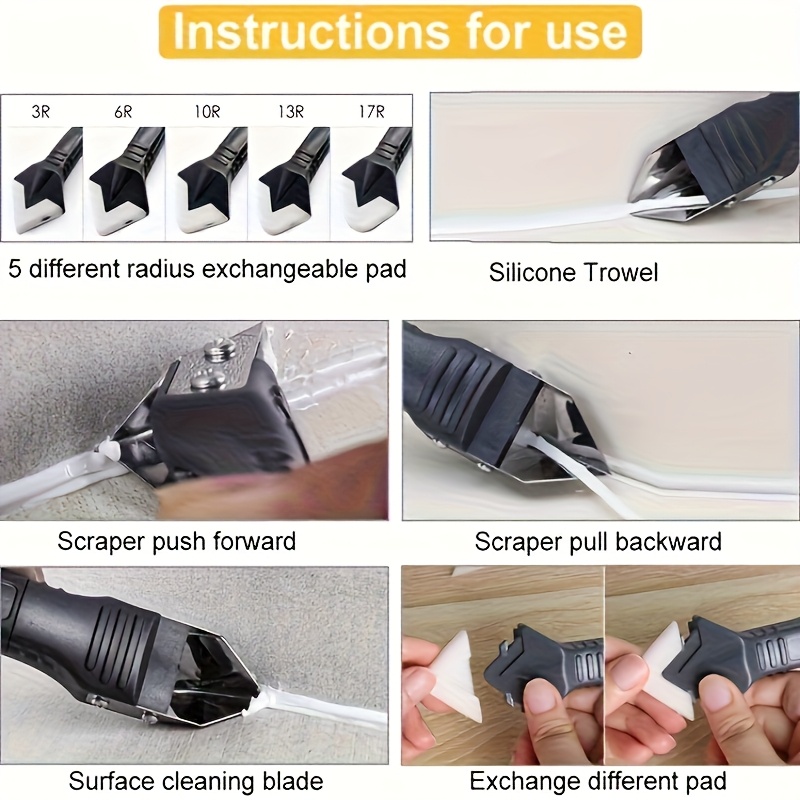 3 in 1 Silicone Caulking Tool  - Bathroom Caulk Siliconized 评论和价格