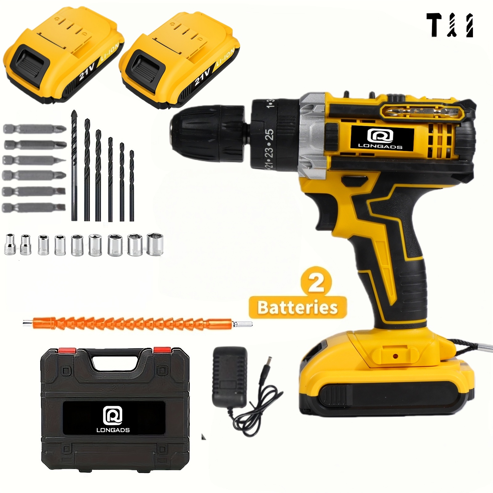 21V Cordless Drill/Driver Kit, - Power Drill Cordless 评论和价格