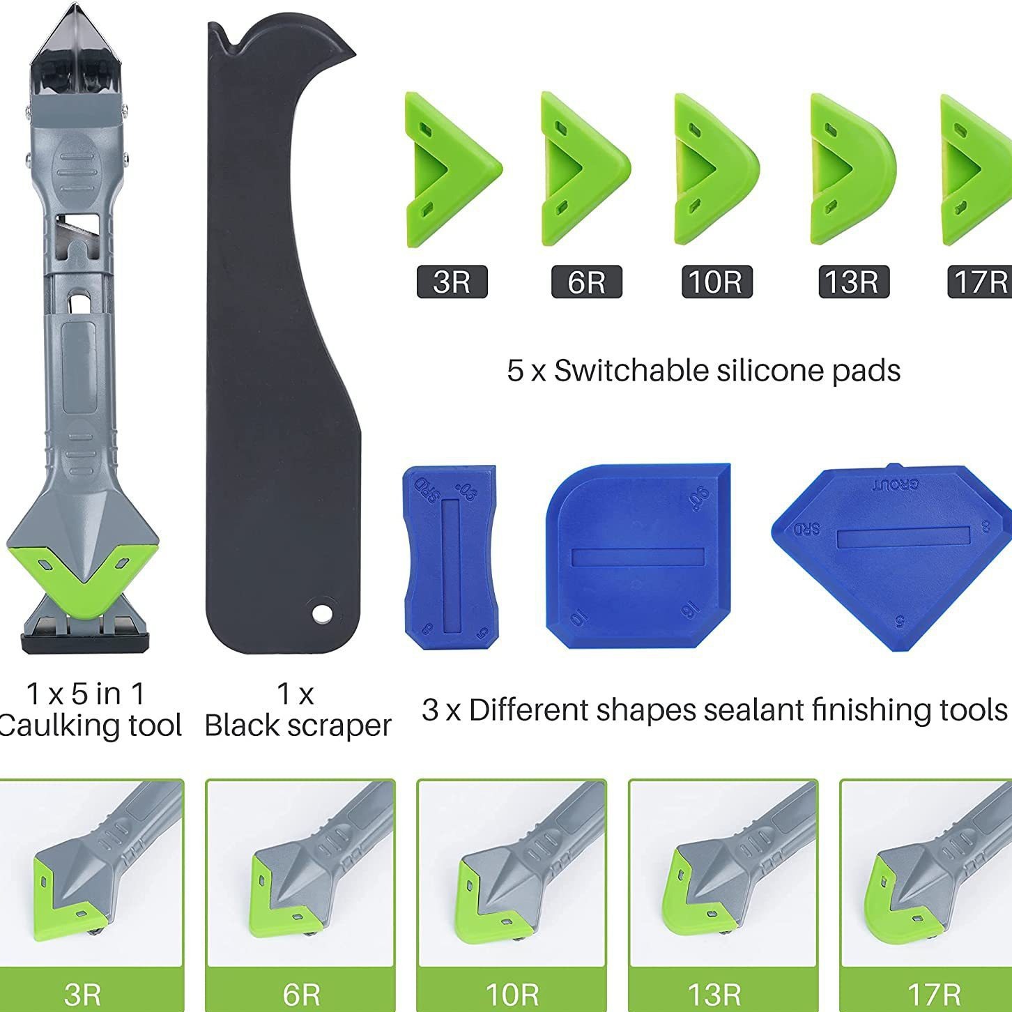 5 In 1 Silicone Caulking Tools - Bathroom Caulk Siliconized 评论和价格