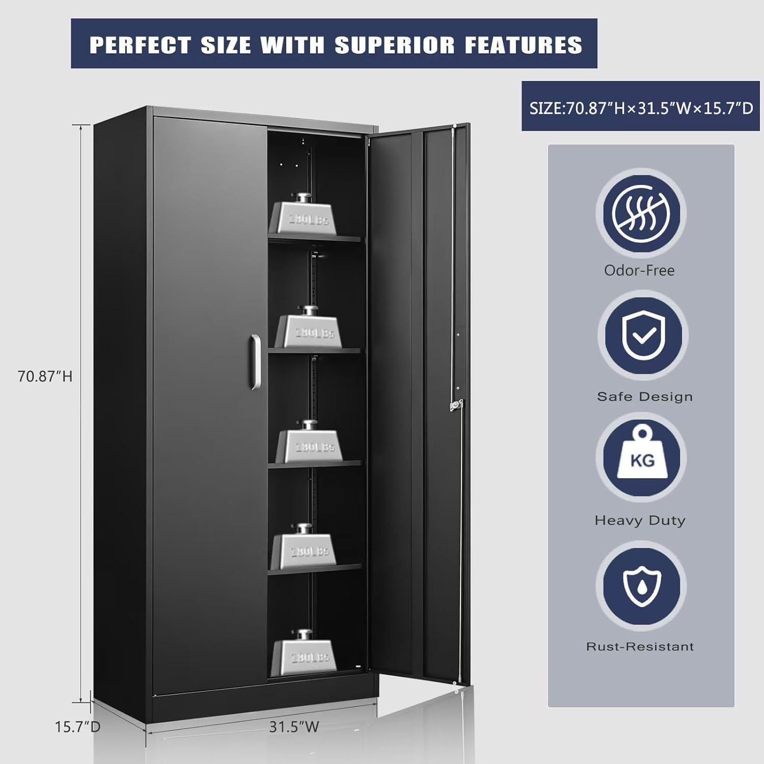 Metal Storage Cabinet With Adj - Home Improvement Help 评论和价格